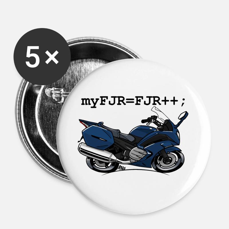 myFJR Farbe - Buttons groß 56 mm (5er Pack) - Weiß