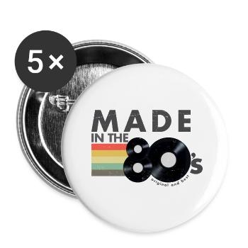 Made In The 80s - Buttons large 2.2''/56 mm (5-pack) - white - Front