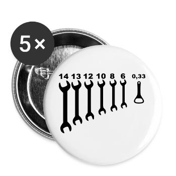 Wrenches, mechanic, odd jobs, handyman * - Buttons large 2.2''/56 mm (5-pack) - white - Front