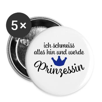 Lustige Sprüche - Buttons groß 56 mm (5er Pack) - Weiß - Vorne