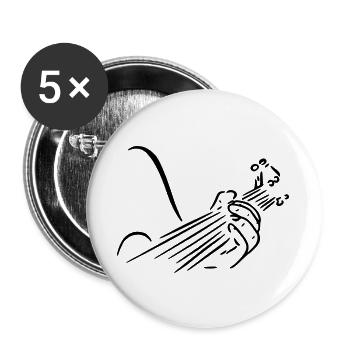 Gitarrist Gitarrist Gitarrist Musiker Bandinstrument # - Buttons groß 56 mm (5er Pack) - Weiß - Vorne
