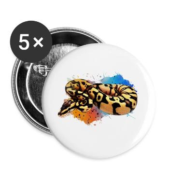 Boule Python Aquarelle Reptile Keeper Snake Design - Lot de 5 grands badges (56 mm) - blanc - Devant