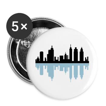toits de la ville - Lot de 5 grands badges (56 mm) - blanc - Devant