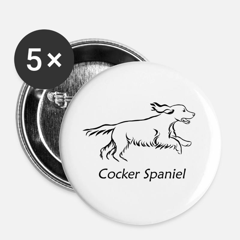 Cocker spaniel - Buttons large 2.2''/56 mm (5-pack) - white