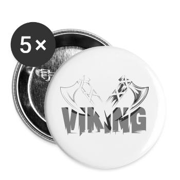 viking axt ax symbol vikings wikinger - Buttons groß 56 mm (5er Pack) - Weiß - Vorne