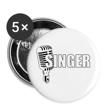Singer - Music - Buttons large 2.2''/56 mm (5-pack) - white - Front