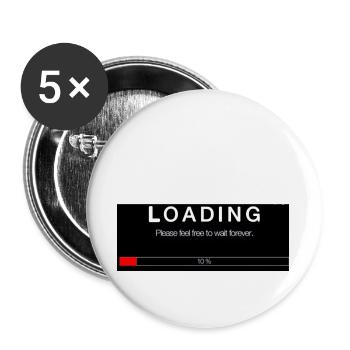 Scrolling Ladebalken Universität Lustiger Druck - Buttons groß 56 mm (5er Pack) - Weiß - Vorne