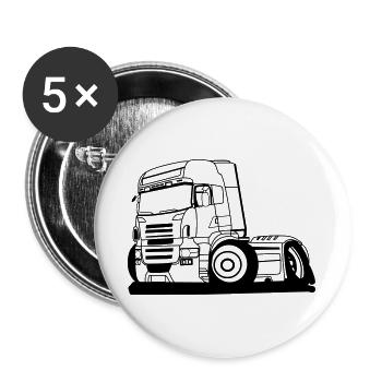 Truck Brummi - Buttons large 2.2''/56 mm (5-pack) - white - Front