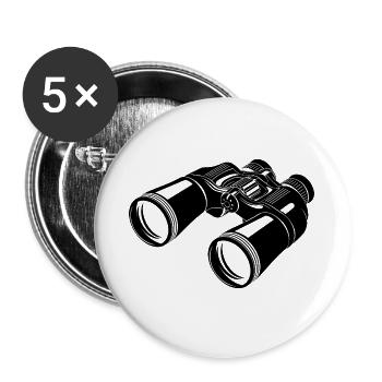 Fernglas Black Transparent Schwarz - DIGITAL - Buttons groß 56 mm (5er Pack) - Weiß - Vorne