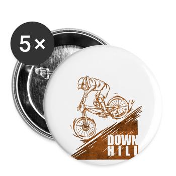 BMX descente rider vtt vélo de course - Lot de 5 grands badges (56 mm) - blanc - Devant