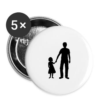 Vater Tochter Unendlich - Buttons groß 56 mm (5er Pack) - Weiß - Vorne
