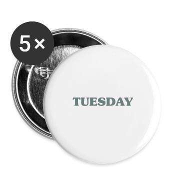 Le mardi - Lot de 5 grands badges (56 mm) - blanc - Devant