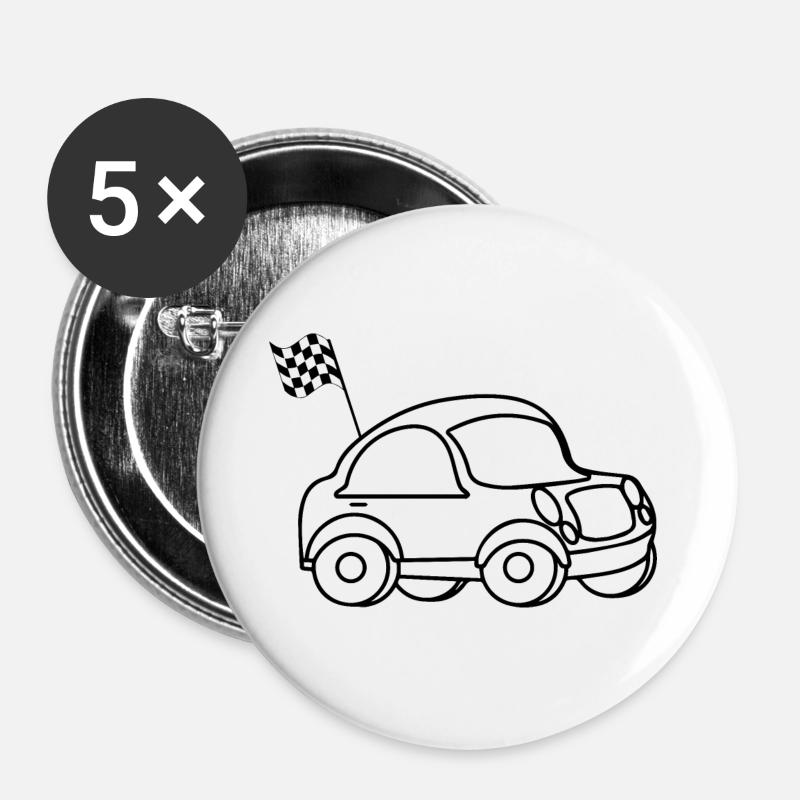 Car car - Buttons large 2.2''/56 mm (5-pack) - white