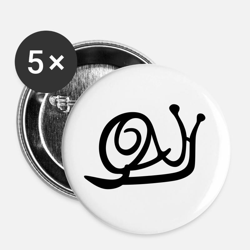 Black Snail Happy Garden - Buttons large 2.2''/56 mm (5-pack) - white