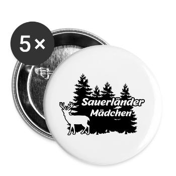 Sauerländer Mädchen - Buttons groß 56 mm (5er Pack) - Weiß - Vorne