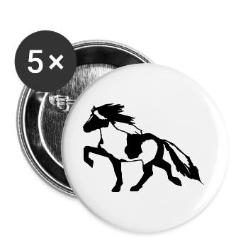 Cheval islandais tick 7, Pinto équitation islandaise - Lot de 5 grands badges (56 mm) - blanc - Devant