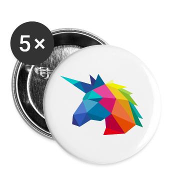 Unicorn minimalist in rainbow colours - Buttons large 2.2''/56 mm (5-pack) - white - Front