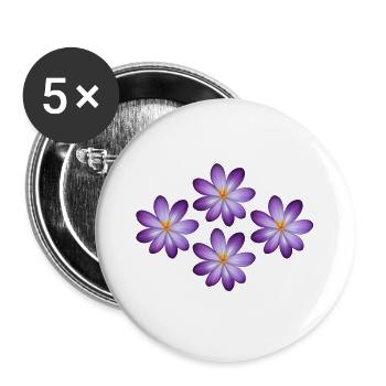 Blumen, Blumen-t-Shirts, Blumen-Hoodies, Blume - Buttons groß 56 mm (5er Pack) - Weiß - Vorne