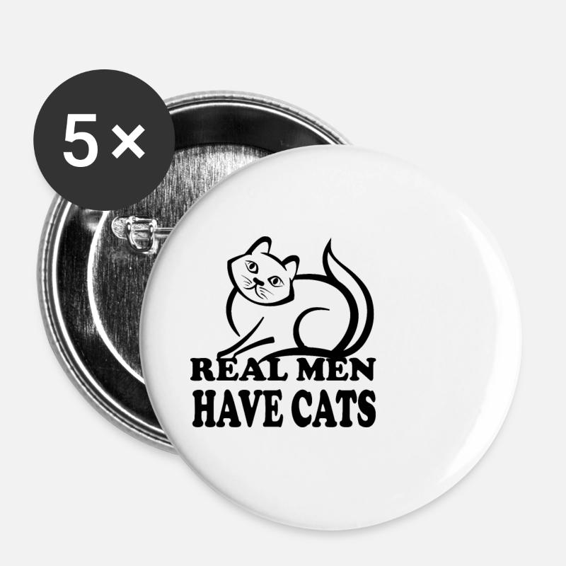 Cat cat - Buttons large 2.2''/56 mm (5-pack) - white