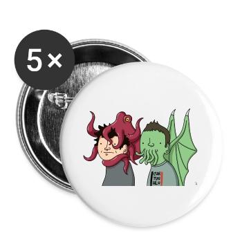 WANKTHULHU - Buttons large 2.2''/56 mm (5-pack) - white - Front