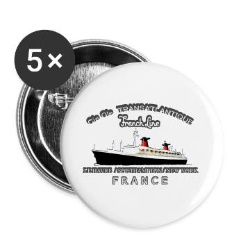 PAQUEBOT FRANCE Louis RUNEMBERG © Adagp - Lot de 5 grands badges (56 mm) - blanc - Devant