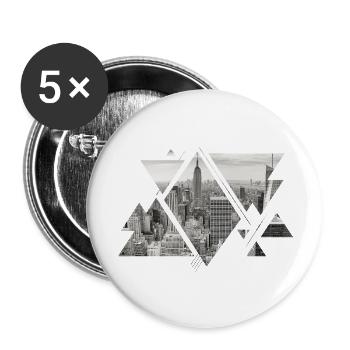 New York City NYC USA America Skyline City - Buttons large 2.2''/56 mm (5-pack) - white - Front