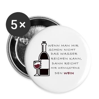 Reicht mir den Wein - Buttons groß 56 mm (5er Pack) - Weiß - Vorne