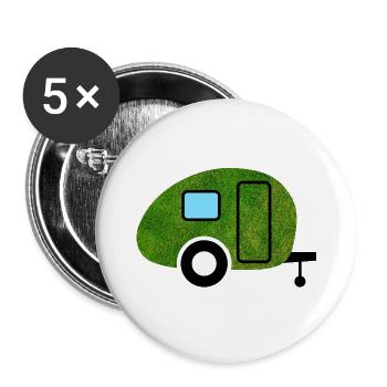 Caravan Lawn Grass Nature Camping Caravan Outdoor - Buttons large 2.2''/56 mm (5-pack) - white - Front