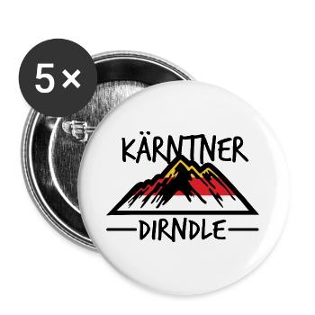 Kärntner Dirndle Kärnten - Buttons groß 56 mm (5er Pack) - Weiß - Vorne