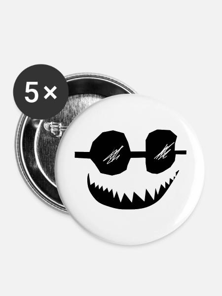 verrückt - Buttons groß 56 mm (5er Pack) - Weiß