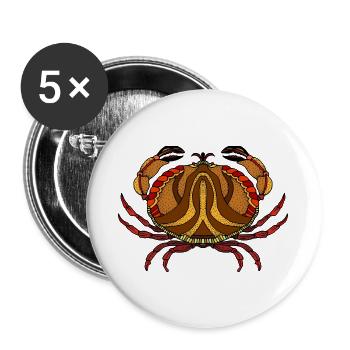 Krabbe - Buttons groß 56 mm (5er Pack) - Weiß - Vorne