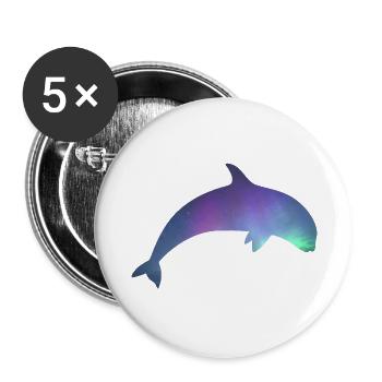 Orca/Killer Whale with Northern Lights - Buttons large 2.2''/56 mm (5-pack) - white - Front