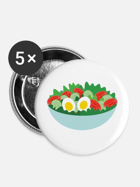 Salat - Buttons groß 56 mm (5er Pack) - Weiß