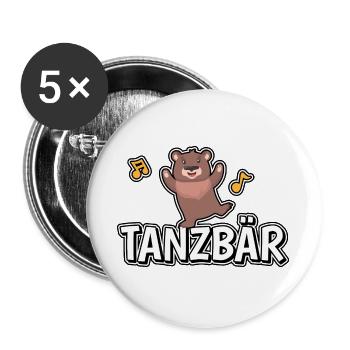 Tanzbär - Bär - Bären - Buttons groß 56 mm (5er Pack) - Weiß - Vorne