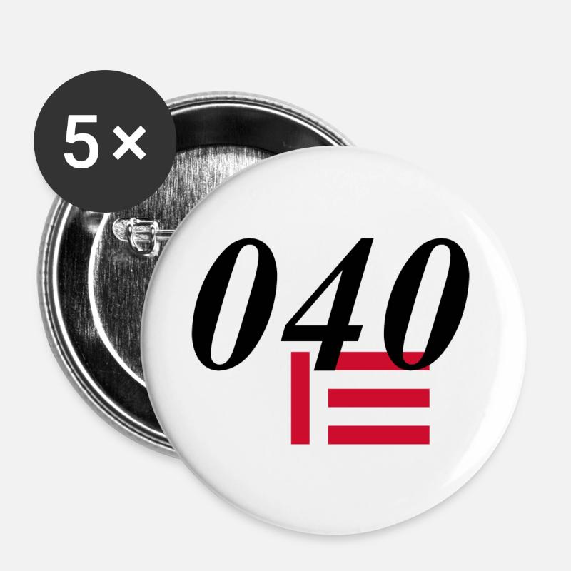 040 Eindhoven North Brabant design - Buttons large 2.2''/56 mm (5-pack) - white