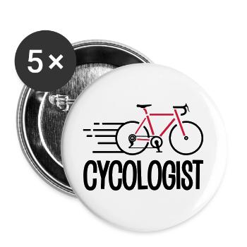 Funny Bicycle Shirt - Buttons groß 56 mm (5er Pack) - Weiß - Vorne
