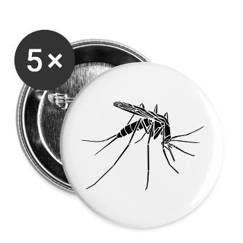 Mücke / Mosquito - Buttons groß 56 mm (5er Pack) - Weiß - Vorne