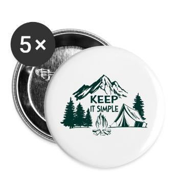 Keep it simple Adventure Hiking Camping Gift - Buttons large 2.2''/56 mm (5-pack) - white - Front