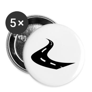 Strasse Weg Geschenk - Buttons groß 56 mm (5er Pack) - Weiß - Vorne
