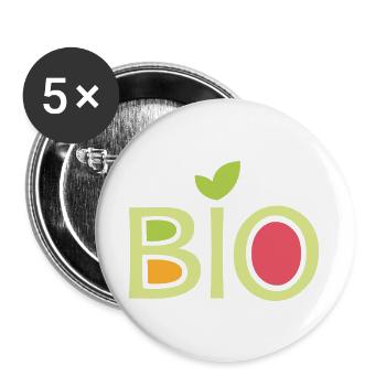 Bio Team Company Club Friends Fruits Food Vegan - Lot de 5 grands badges (56 mm) - blanc - Devant