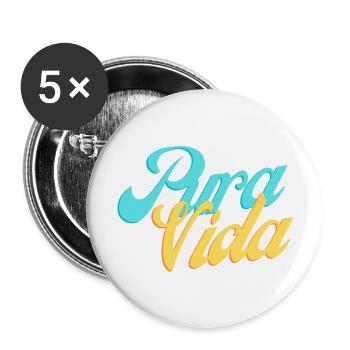Pura Vida - Buttons groß 56 mm (5er Pack) - Weiß - Vorne