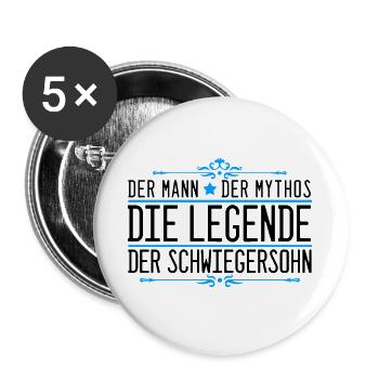Der Man Mythos Legende Schwiegersohn Retro Spruch - Buttons groß 56 mm (5er Pack) - Weiß - Vorne