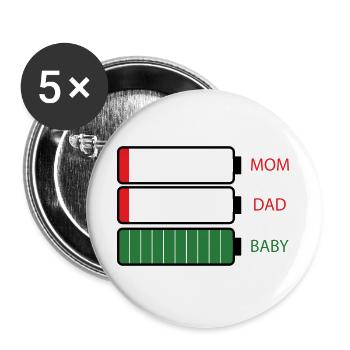 Parent energy - Buttons large 2.2''/56 mm (5-pack) - white - Front