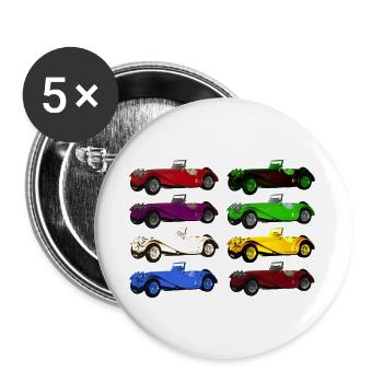 Oldtimer - Colours of cars - Buttons large 2.2''/56 mm (5-pack) - white - Front
