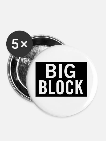 Big Block - Buttons groß 56 mm (5er Pack) - Weiß