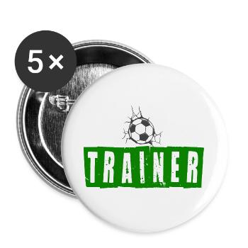 Fußballtrainer - Buttons groß 56 mm (5er Pack) - Weiß - Vorne