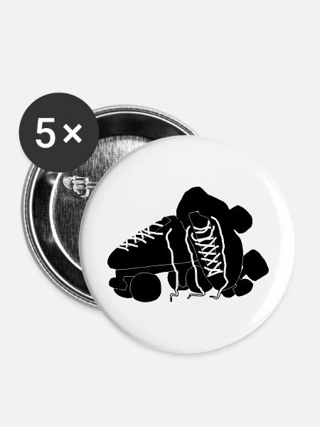 Rollschuhe - Buttons groß 56 mm (5er Pack) - Weiß