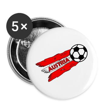 Football Fans Austria - Buttons large 2.2''/56 mm (5-pack) - white - Front