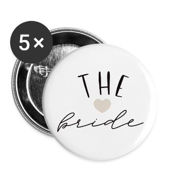 The bride - Buttons groß 56 mm (5er Pack) - Weiß - Vorne
