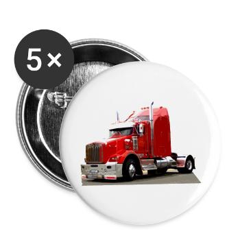 American retro truck - Buttons large 2.2''/56 mm (5-pack) - white - Front